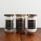 Tea Coffee Sugar Storage Jar Set With Acacia Lids - Namie Home