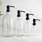 Clear Glass Dispenser Bottle With Black/Copper Pump - Namie Home