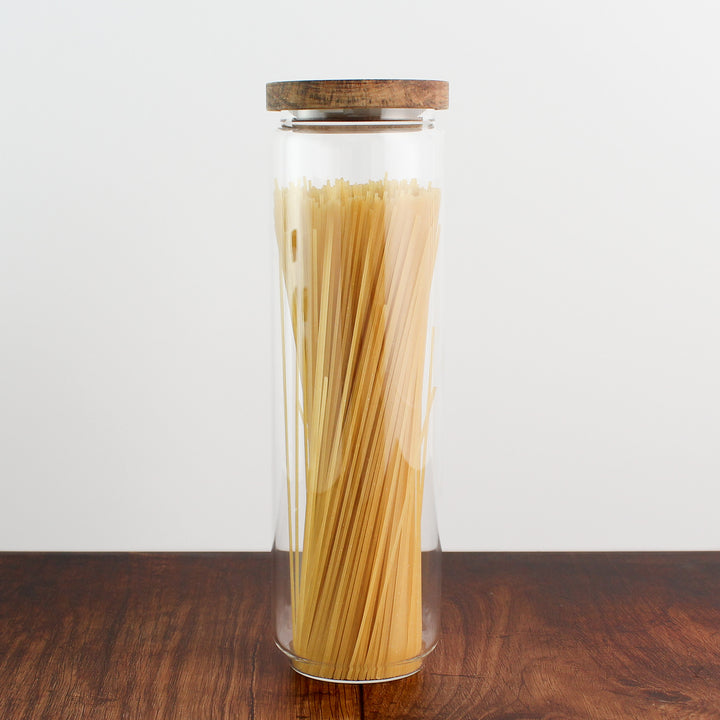 Glass Storage Jar With Acacia Lid