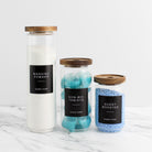 Glass Storage Jar With Acacia Lid For Laundry - Namie Home