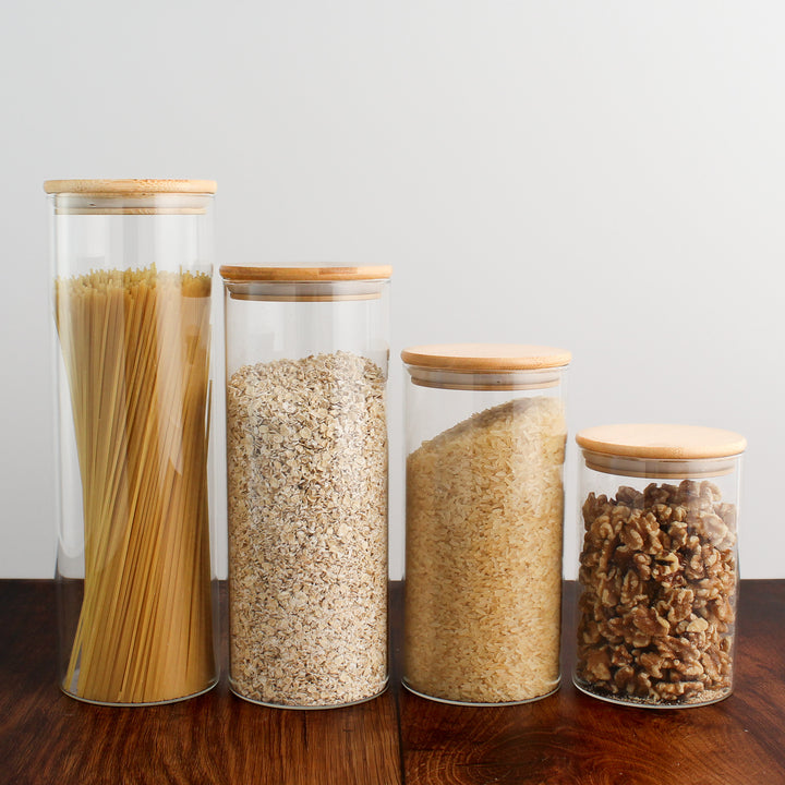 Glass Storage Jar With Bamboo Lid