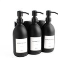 Body Wash, Shampoo & Conditioner Matte Black Glass Set - Namie Home