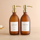 Hand Soap & Dish Soap Frosted Amber Glass Set - Namie Home