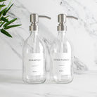 Shampoo & Conditioner Clear Glass Set - Namie Home