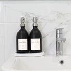 White Tray & Matte Black Dispenser Double Set - Namie Home