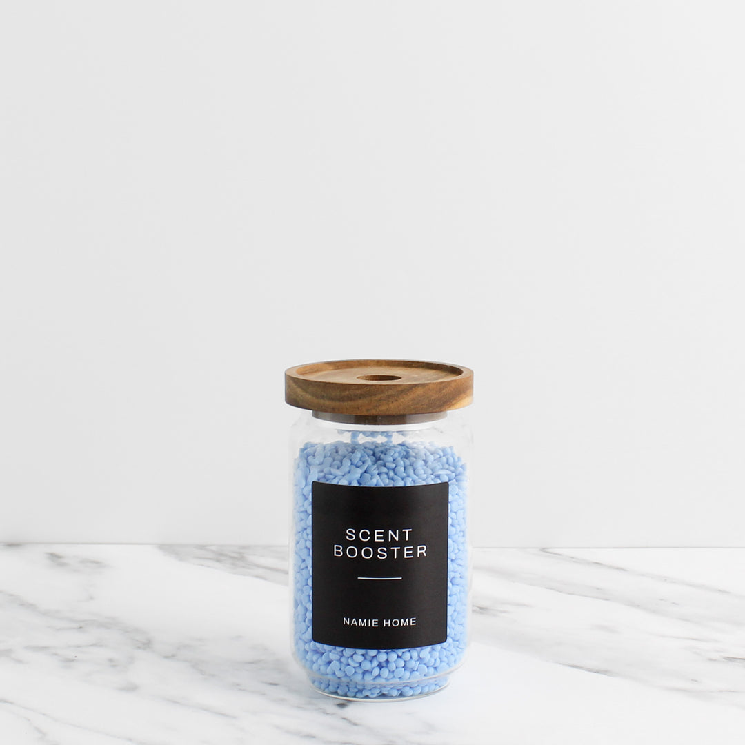 Glass Storage Jar With Acacia Lid For Laundry