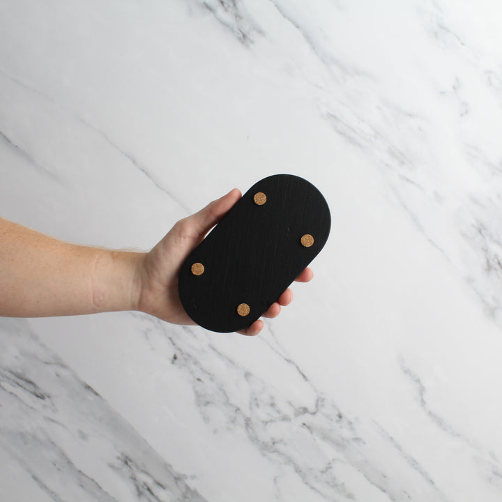 Black Tray & Amber Glass Dispenser Tray Set