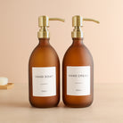 Hand Soap & Hand Cream Frosted Amber Glass Set - Namie Home