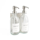 Silver Wall Bracket & Clear Glass Dispenser Set - Namie Home