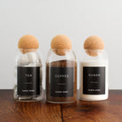 Tea Coffee Sugar Cork Ball Glass Storage Jar Set - Namie Home