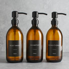 Body Wash, Shampoo & Conditioner Amber Glass Set - Namie Home