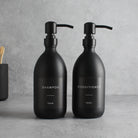 Shampoo & Conditioner Matte Black Glass Set - Namie Home