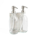 Silver Wall Bracket & Clear Glass Dispenser Set - Namie Home