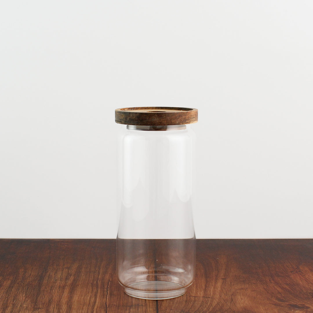 Glass Storage Jar With Acacia Lid