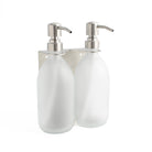 Silver Wall Bracket & Frosted White Glass Dispenser Set - Namie Home