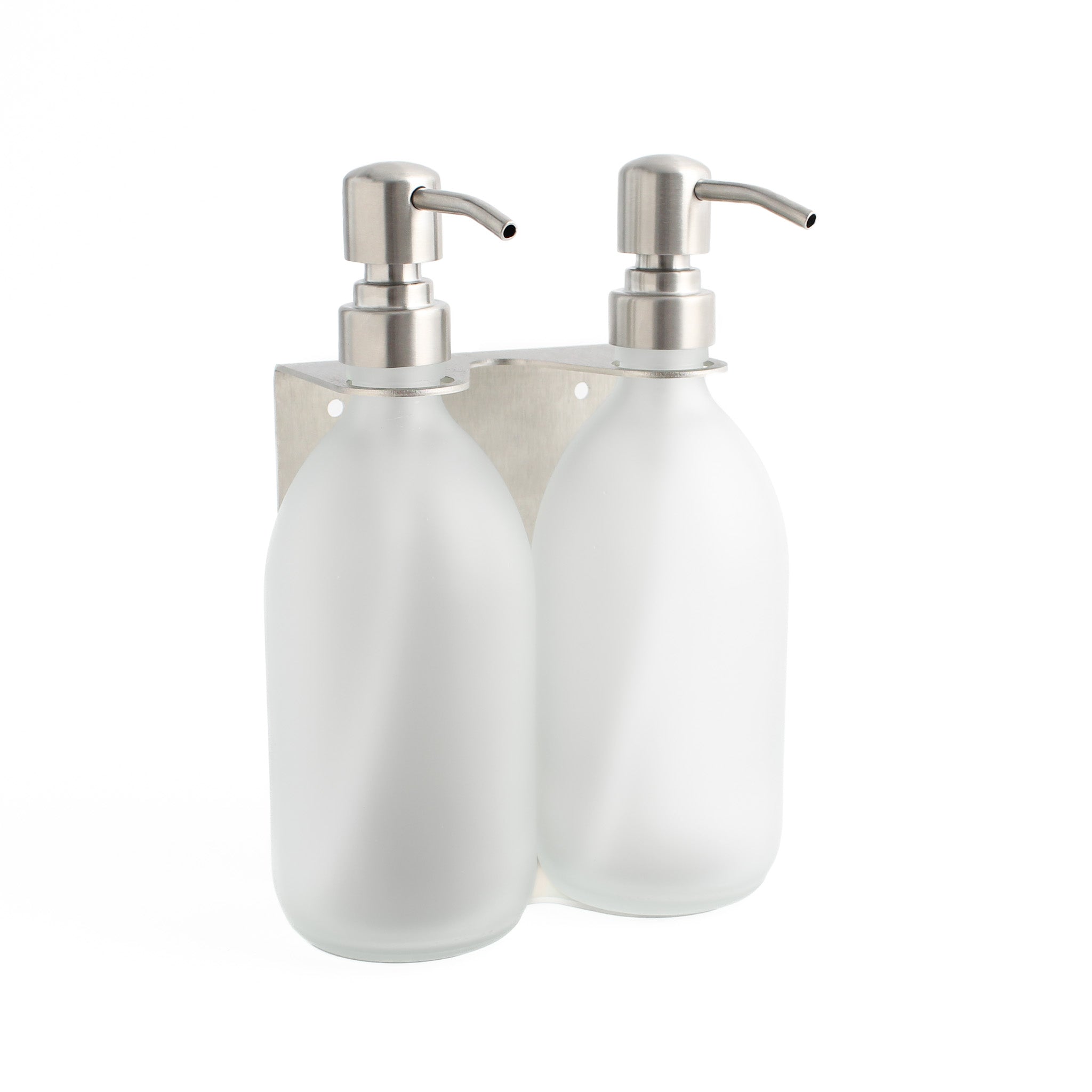 Silver Wall Bracket & Frosted White Glass Dispenser Set - Namie Home