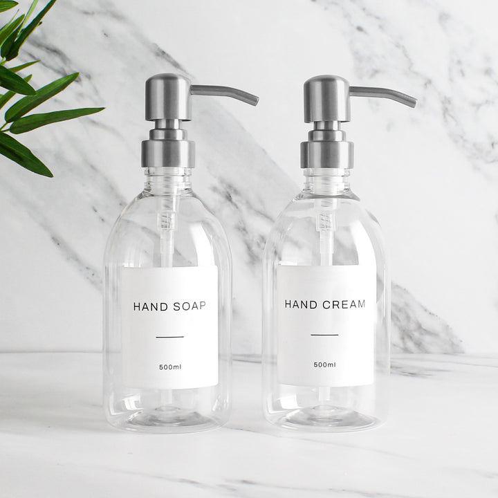 Hand Soap & Hand Cream Clear Plastic Set