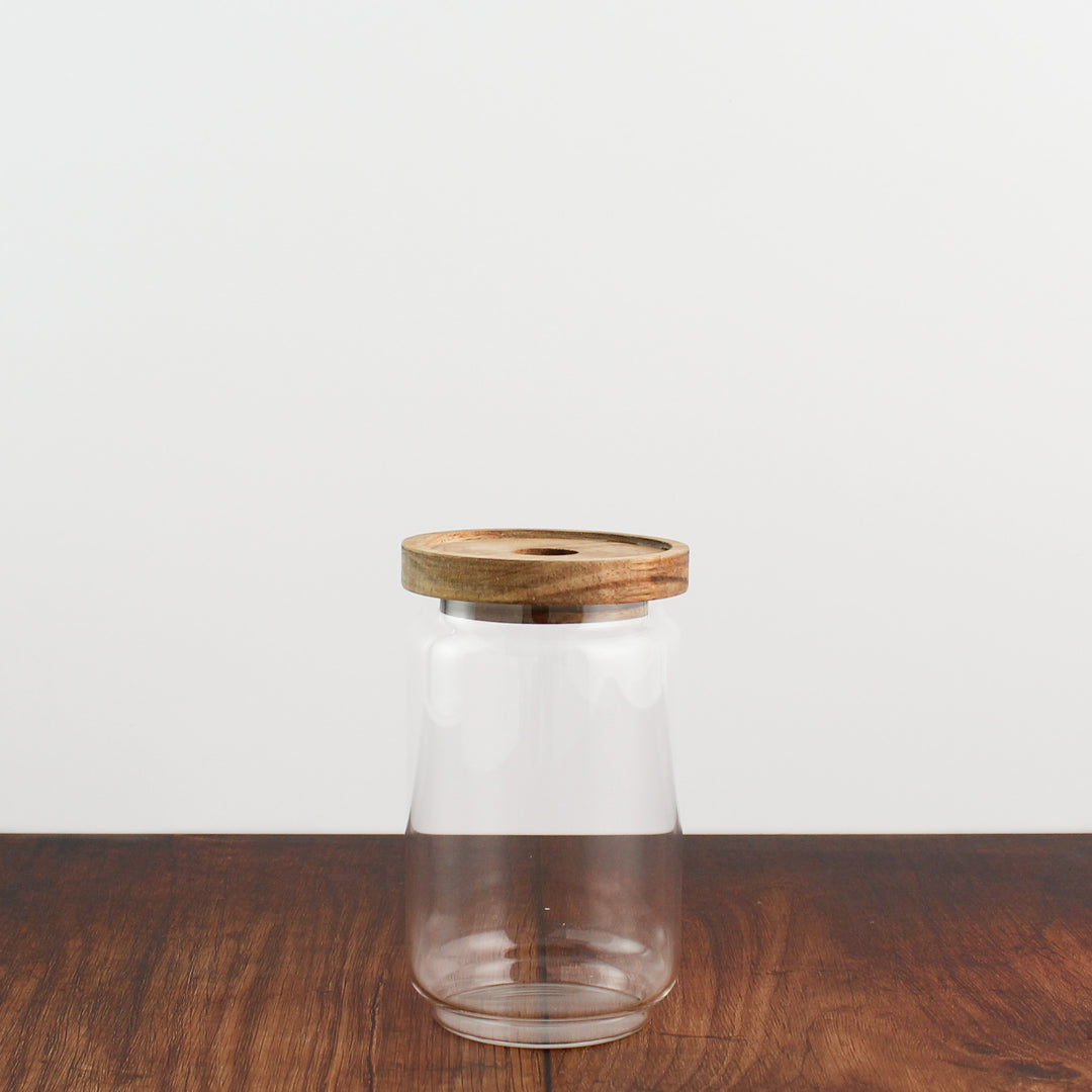 Glass Storage Jar With Acacia Lid