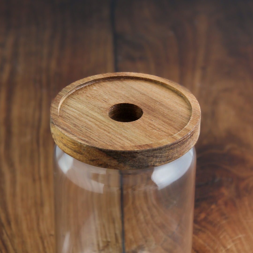 Glass Storage Jar With Acacia Lid For Pantry