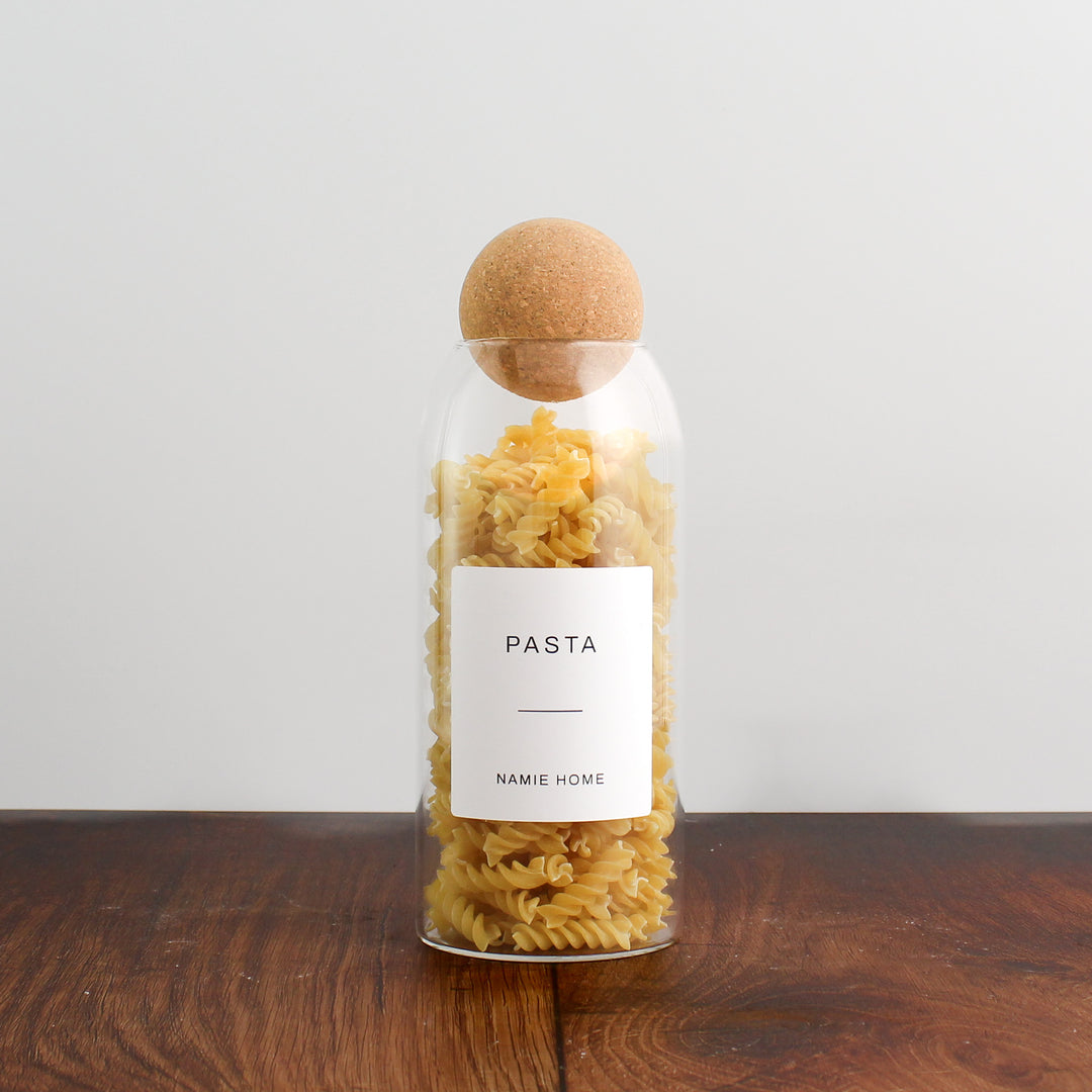 Glass Cork Ball Storage Jar For Pantry