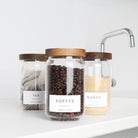 Tea Coffee Sugar Storage Jar Set With Acacia Lids - Namie Home