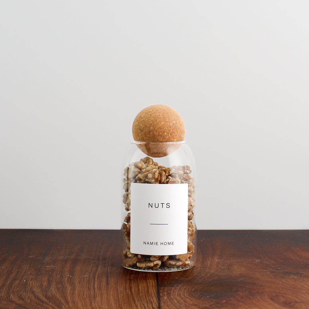 Glass Cork Ball Storage Jar For Pantry