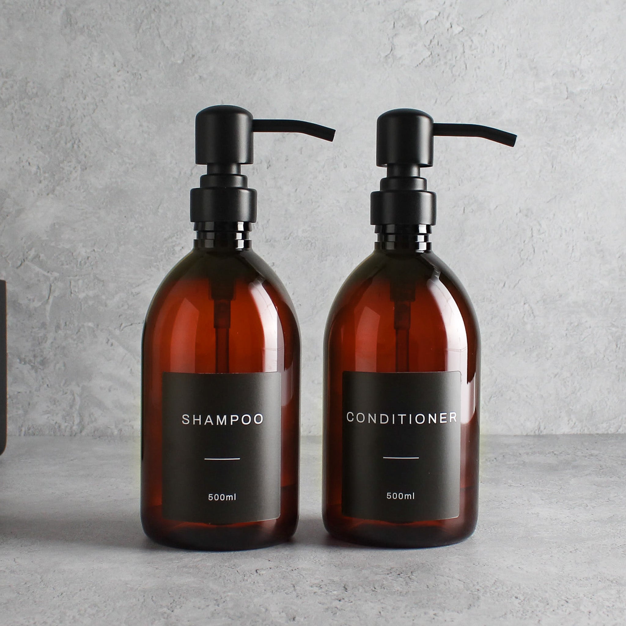 Shampoo & Conditioner Amber Plastic Set - Namie Home