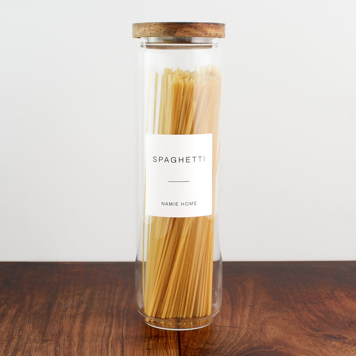 Glass Storage Jar With Acacia Lid For Pantry