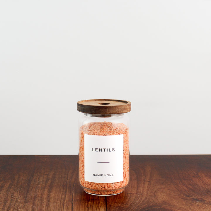 Glass Storage Jar With Acacia Lid For Pantry