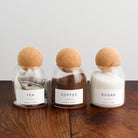 Tea Coffee Sugar Cork Ball Glass Storage Jar Set - Namie Home