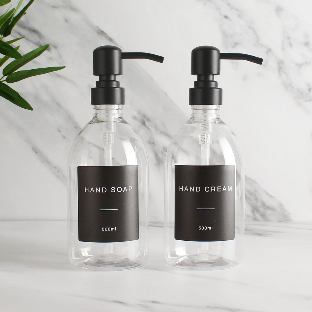 Hand Soap & Hand Cream Clear Plastic Set