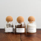 Tea Coffee Sugar Cork Ball Glass Storage Jar Set - Namie Home