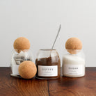 Tea Coffee Sugar Cork Ball Glass Storage Jar Set - Namie Home