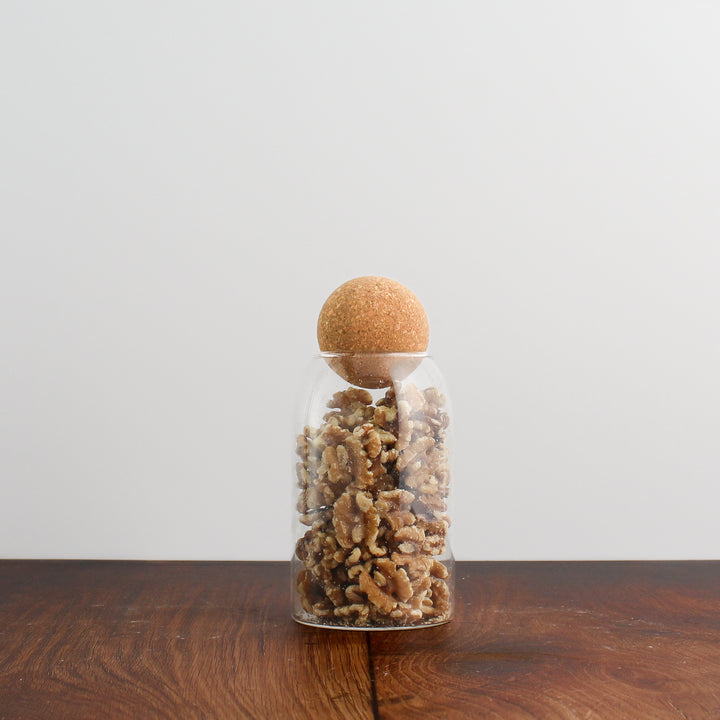 Glass Storage Jar With Cork Ball Lid