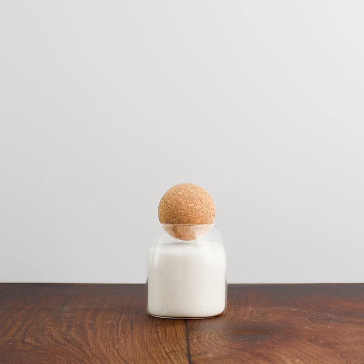 Glass Storage Jar With Cork Ball Lid