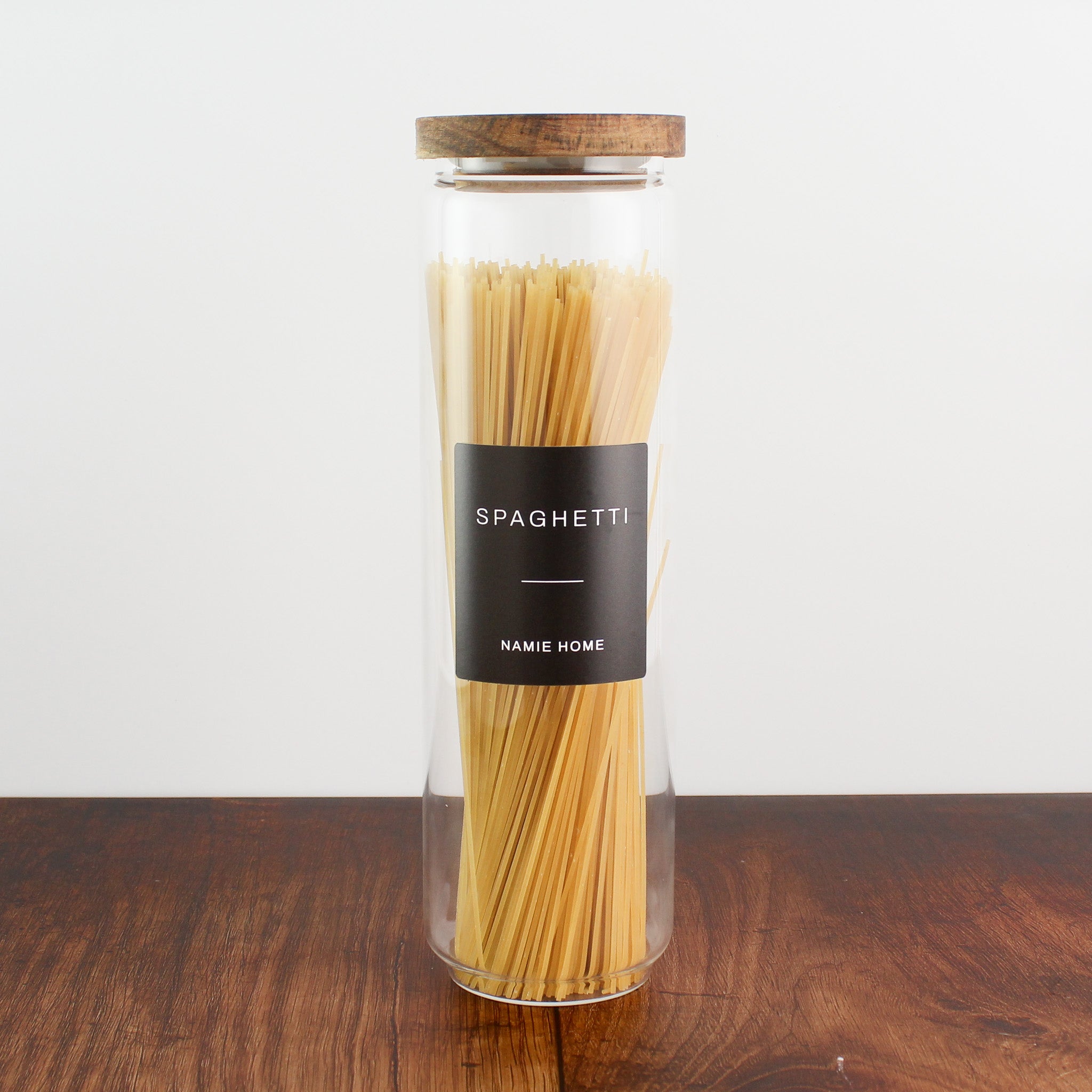 Glass Storage Jar With Acacia Lid For Pantry - Namie Home