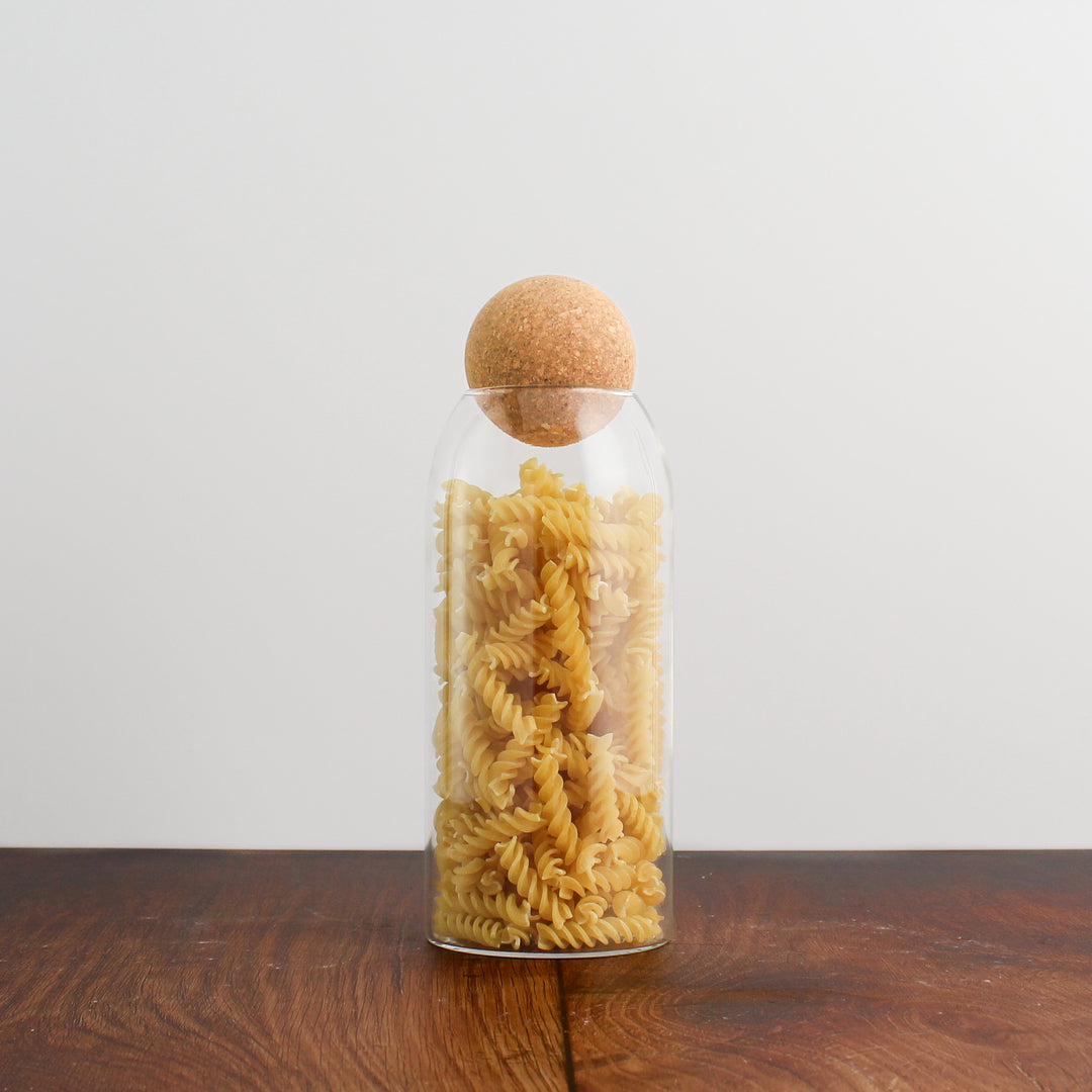 Glass Storage Jar With Cork Ball Lid