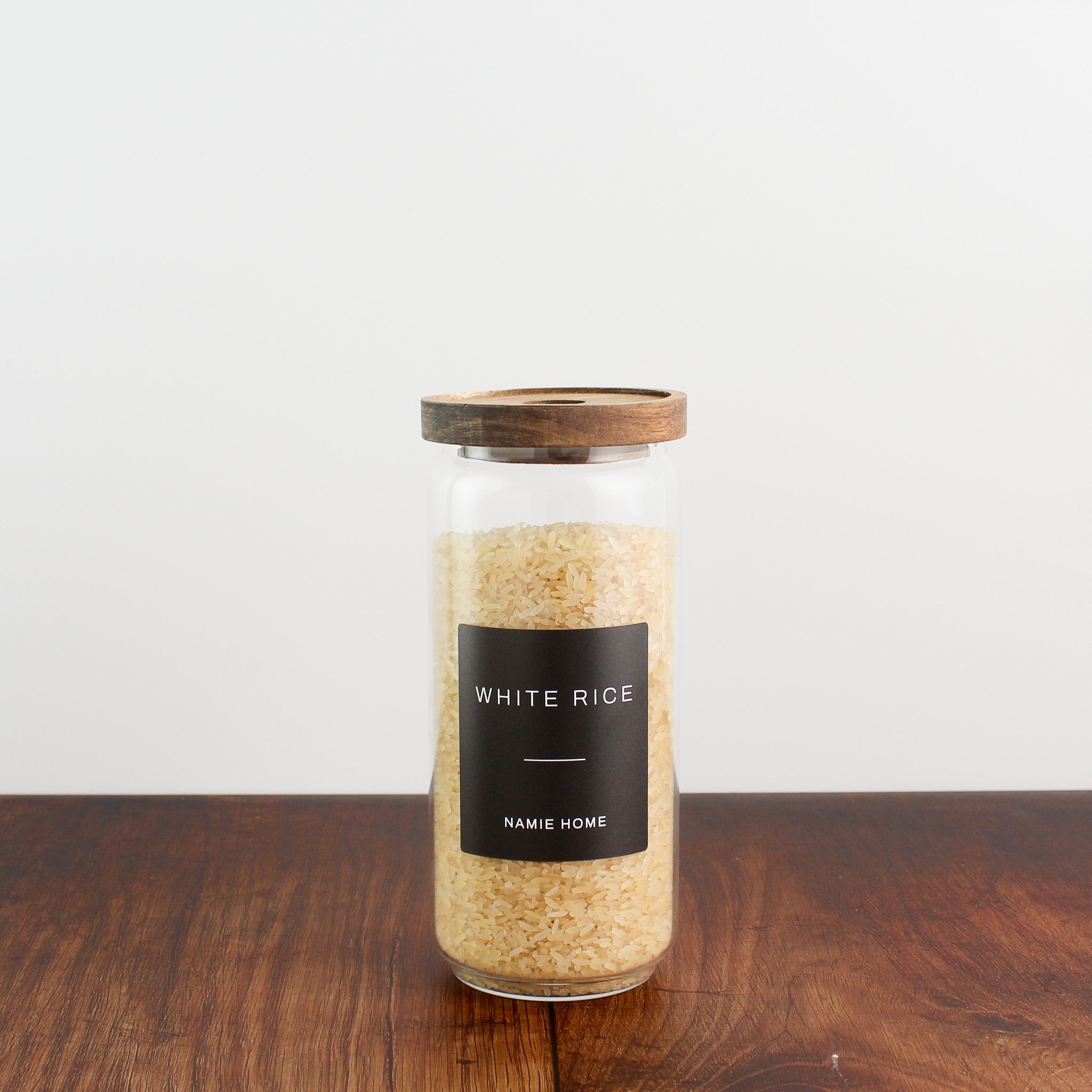 Pantry Storage Jar Set With Acacia Lids - Black Labels