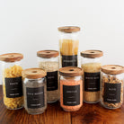 Pantry Storage Jar Set With Acacia Lids - Black Labels