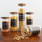 Pantry Storage Jar Set With Acacia Lids - Black Labels