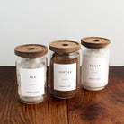 Tea Coffee Sugar Storage Jar Set With Acacia Lids - Namie Home