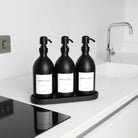 Black Tray & Matte Black Dispenser Triple Set - Namie Home