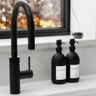 Matte Black Glass Dispenser Bottle With Matte Black Pump - Namie Home