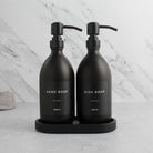 Hand Soap & Dish Soap Matte Black Glass Set - Namie Home