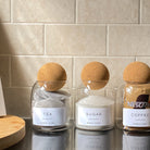 Tea Coffee Sugar Cork Ball Glass Storage Jar Set - Namie Home