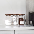 Tea Coffee Sugar Storage Jar Set With Acacia Lids - Namie Home