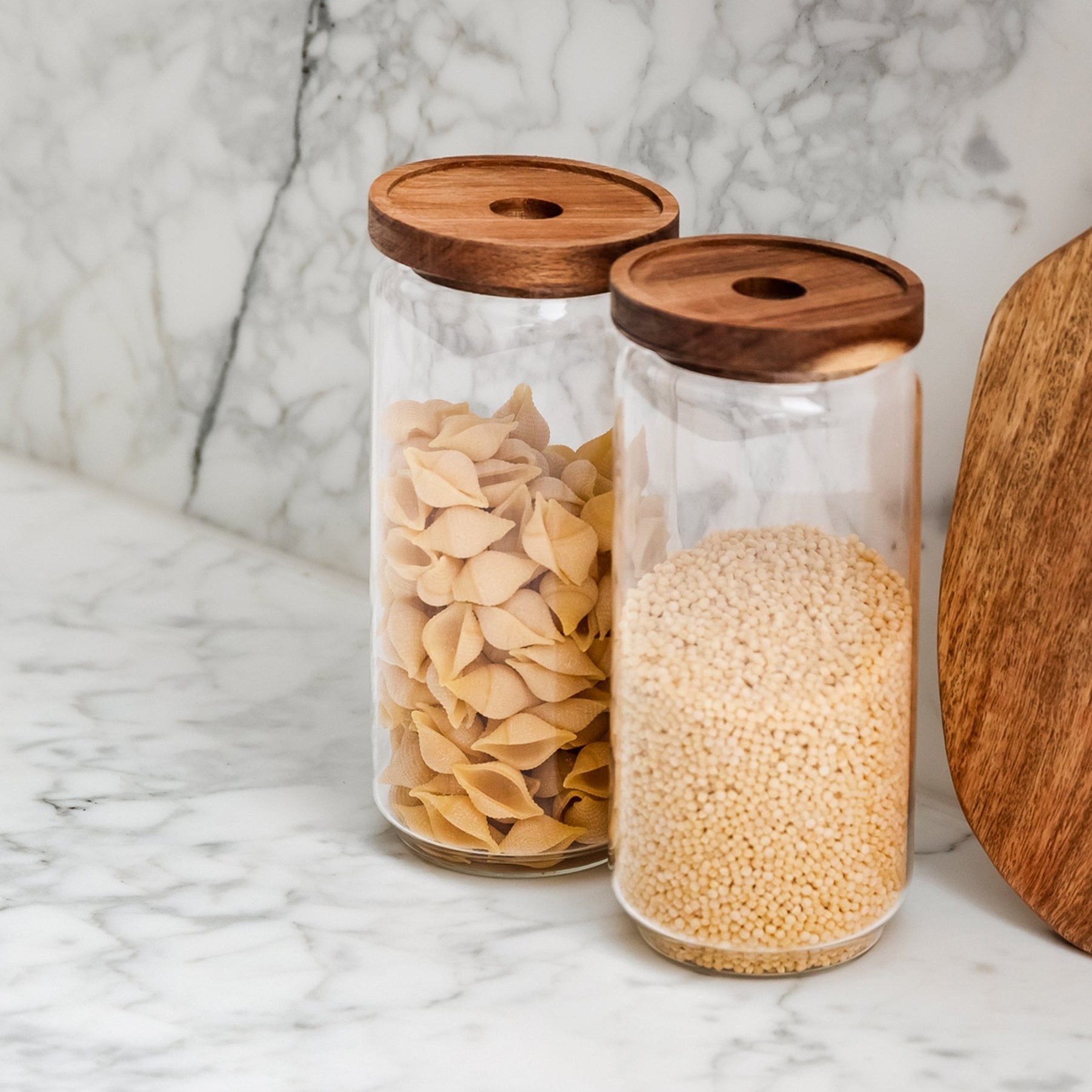 Glass Storage Jar With Acacia Lid - Namie Home