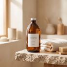 Labelled Amber Glass Bottle With Screw Cap - Namie Home