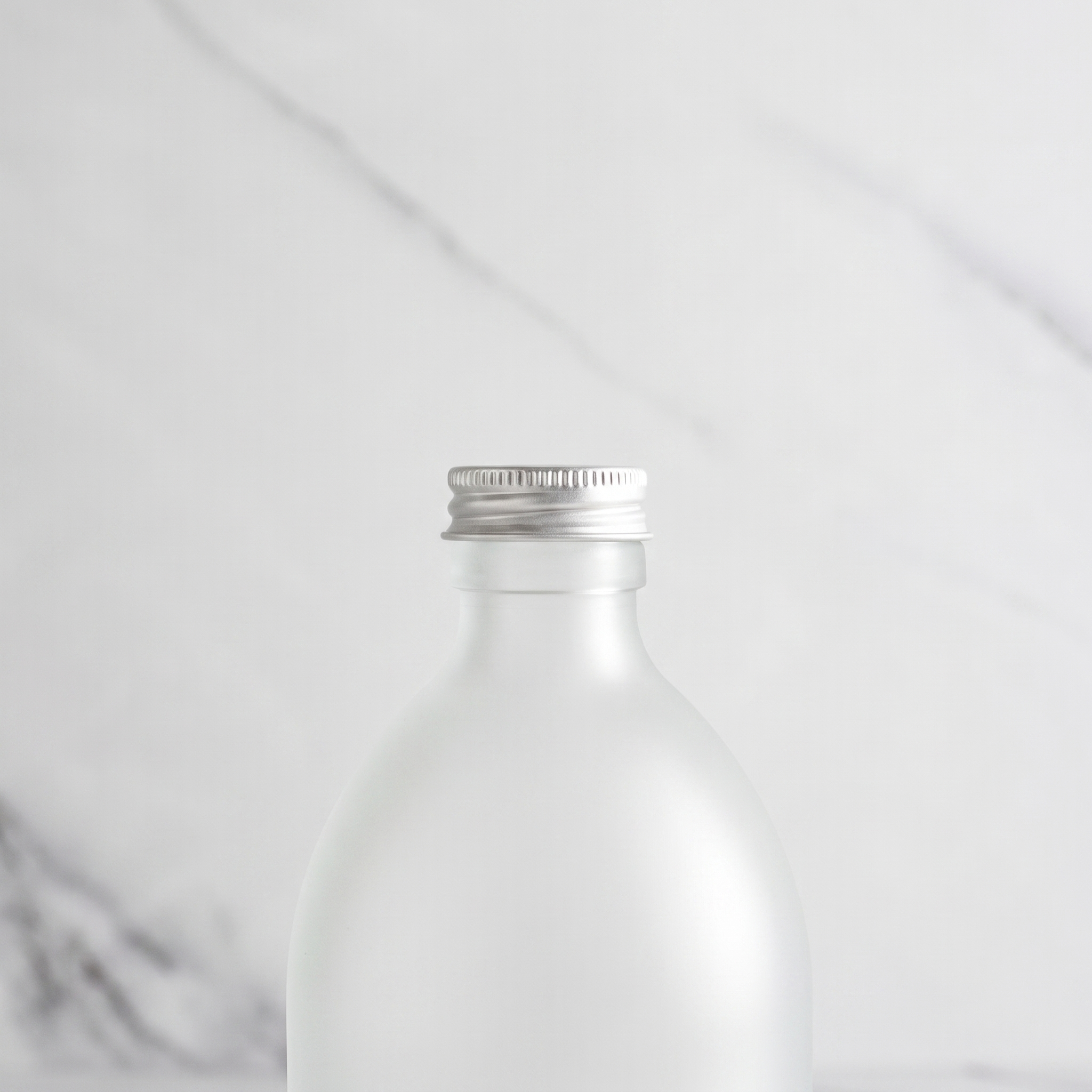 Frosted White Glass Bottle With Screw Cap - Namie Home