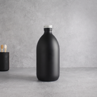 Matte Black Glass Bottle With Screw Cap - Namie Home
